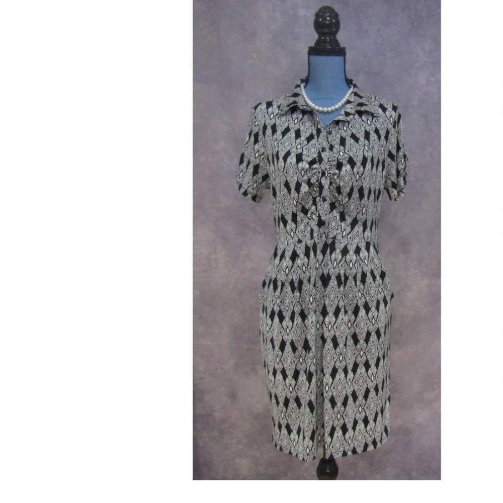 NWOT Fenn Wright Manson Black & White Dress 12